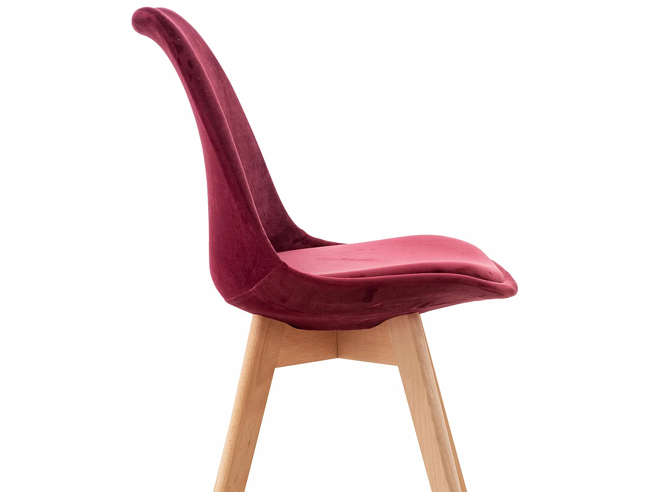 Lot de 4  chaise salle à manger - Velours - Bordeaux - Linares
