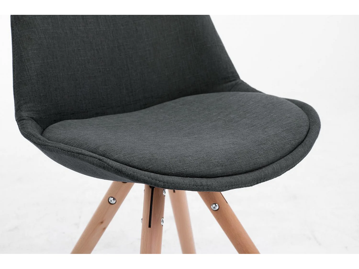 Eetkamerstoelen - Stof & natura - donkergrijs - Toulouse