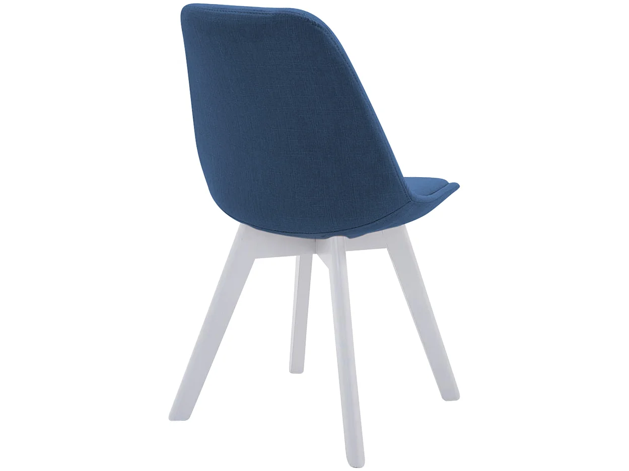 chaise salle à manger - Tissu & Blanc - Bleu - Borneo