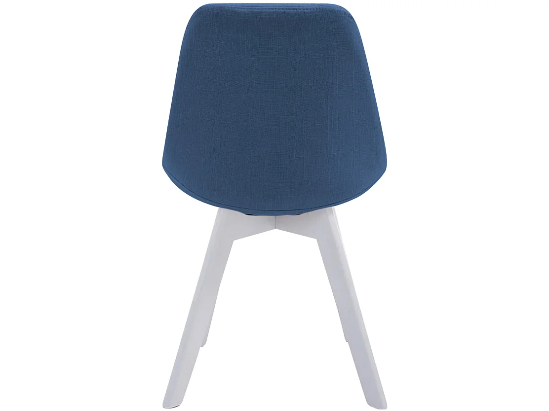 chaise salle à manger - Tissu & Blanc - Bleu - Borneo