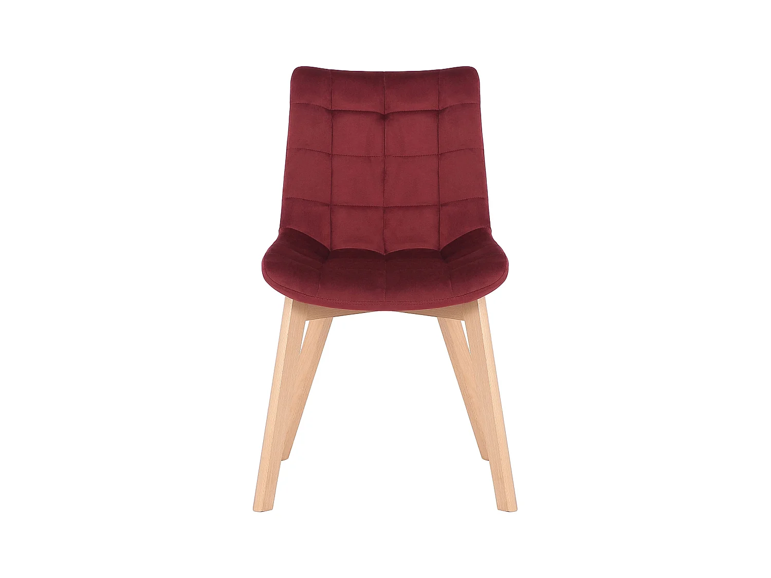 Eetkamerstoelen - Fluweel & natura - rood - Passaic