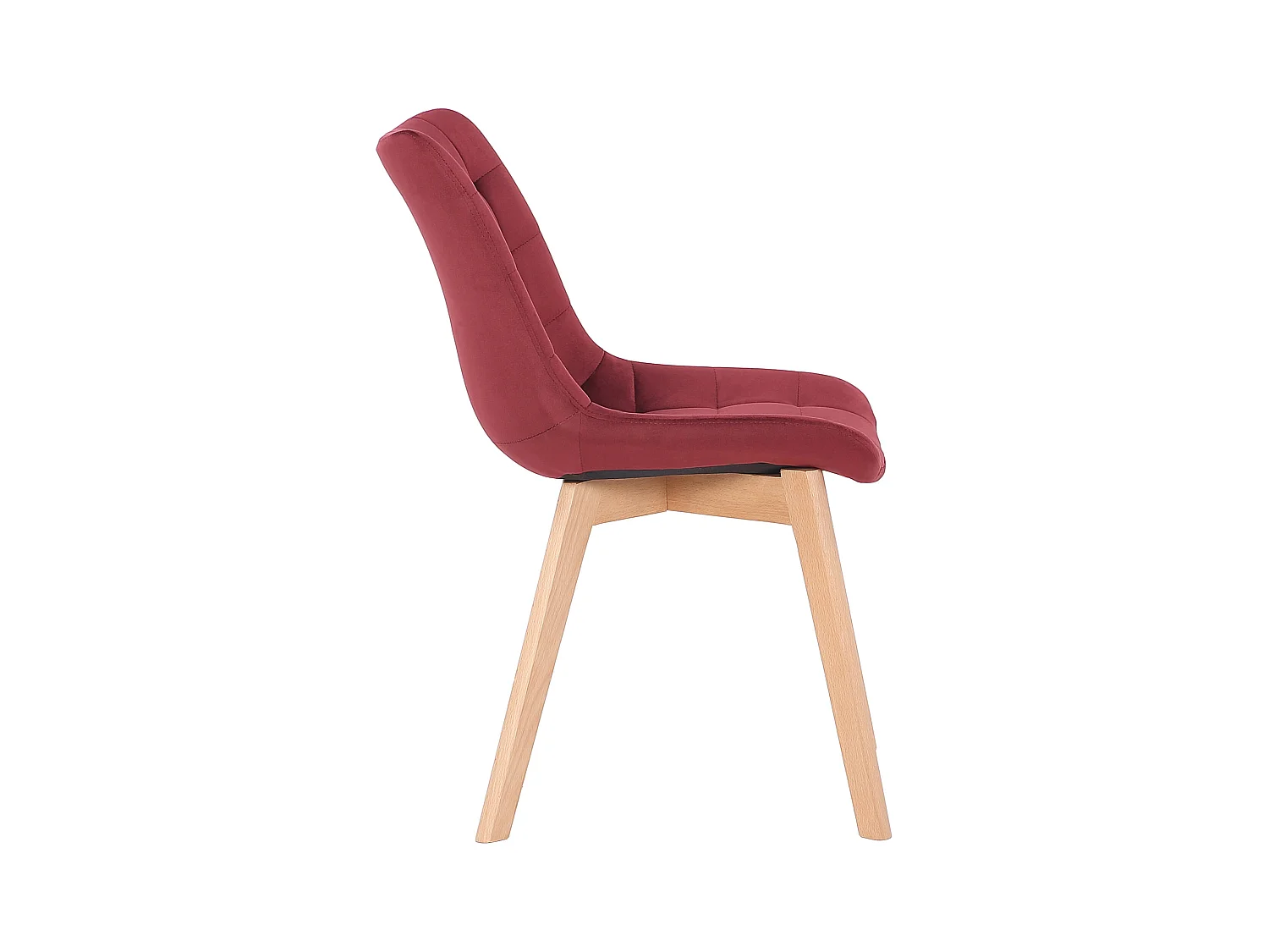 Eetkamerstoelen - Fluweel & natura - rood - Passaic