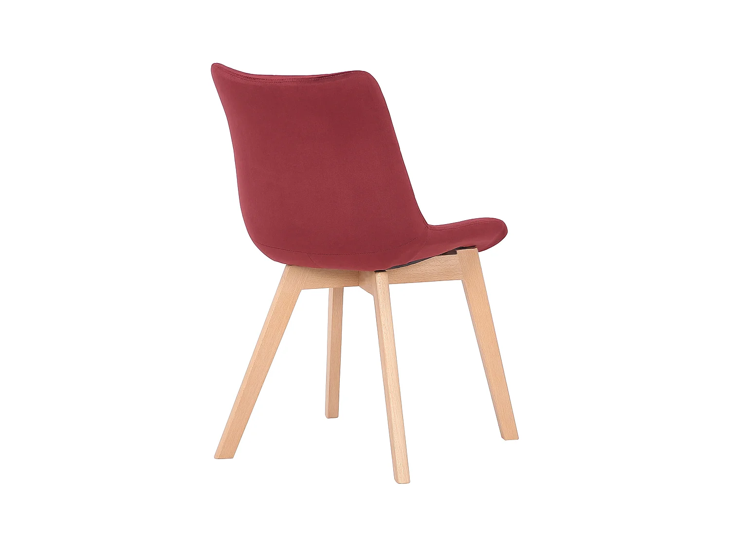 Eetkamerstoelen - Fluweel & natura - rood - Passaic
