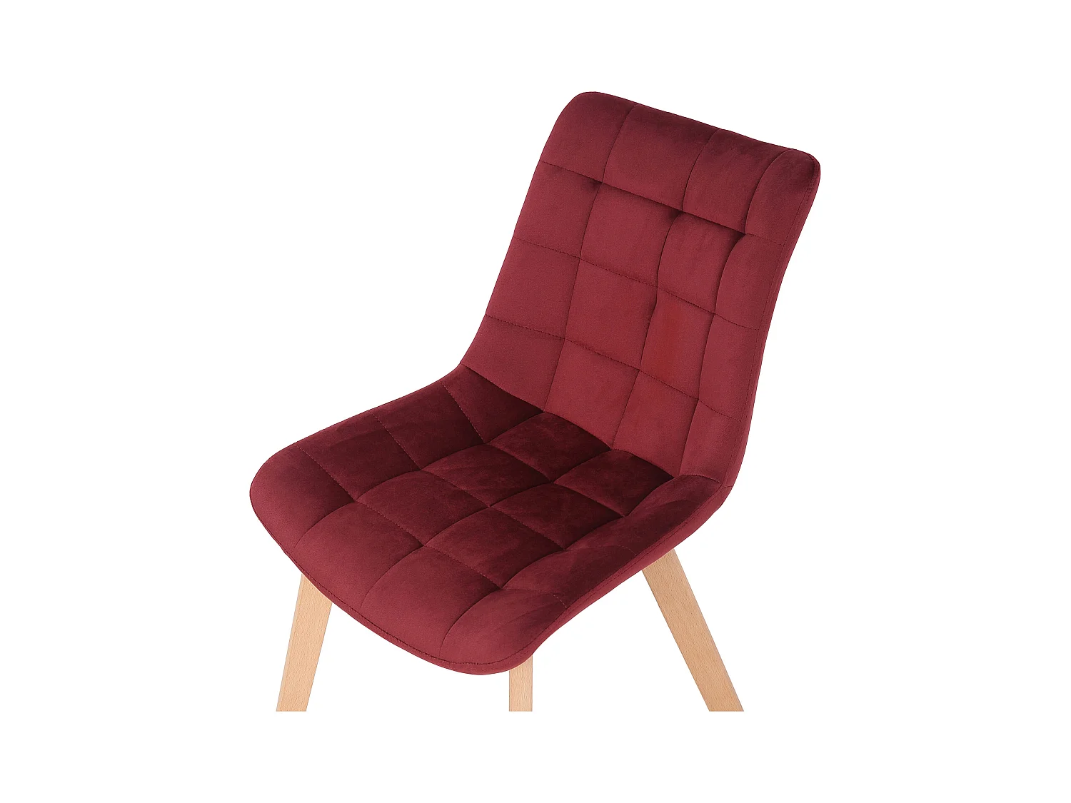 Eetkamerstoelen - Fluweel & natura - rood - Passaic