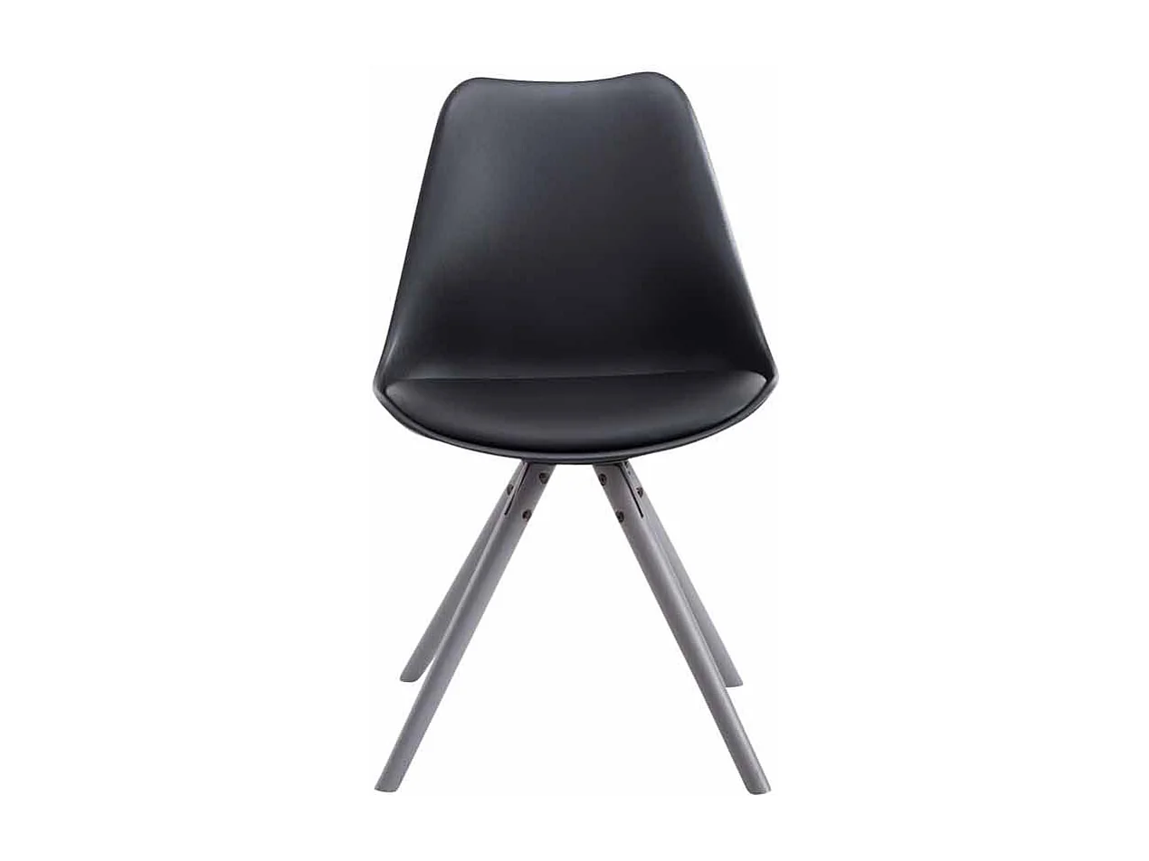 chaise salle à manger - Similicuir & Gris - Noir - Toulouse