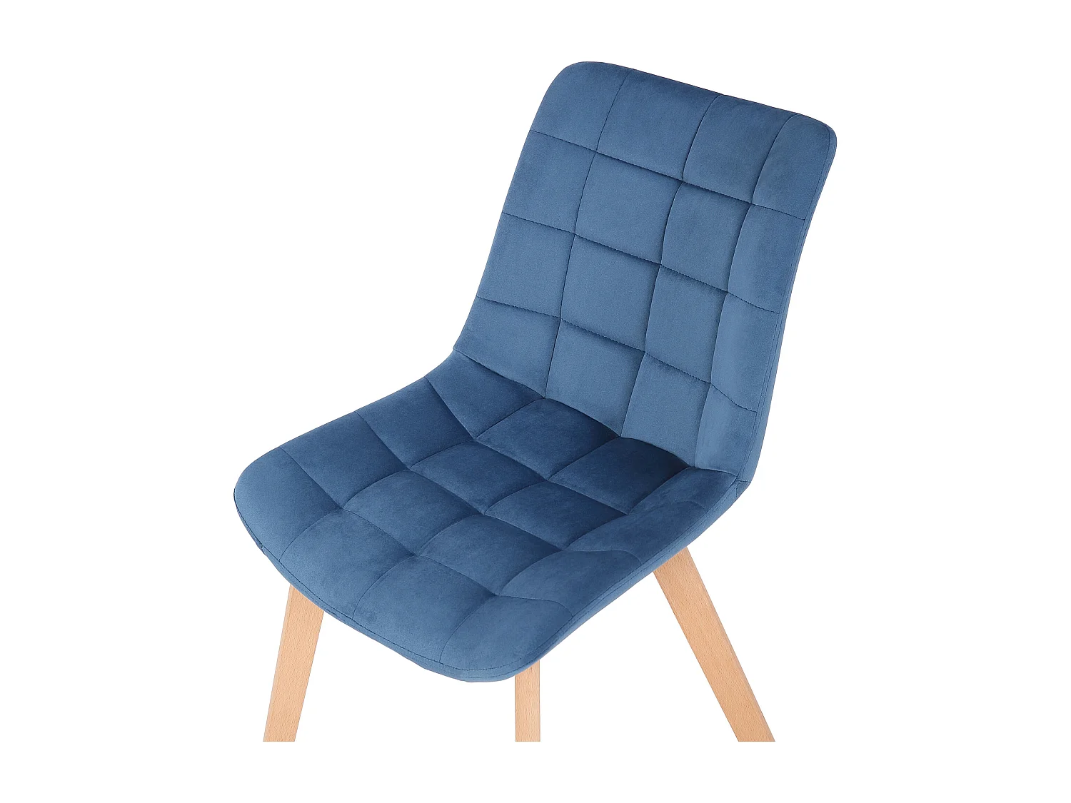 Lot de 2  chaise salle à manger - Velours - Bleu - Passaic