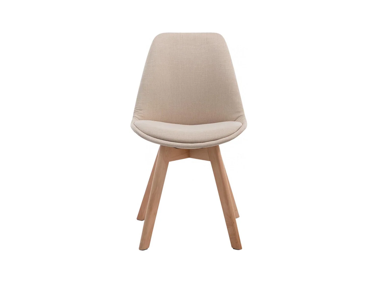 Lot de 4  chaise salle à manger - Tissu & Nature - Crème - Borneo V2