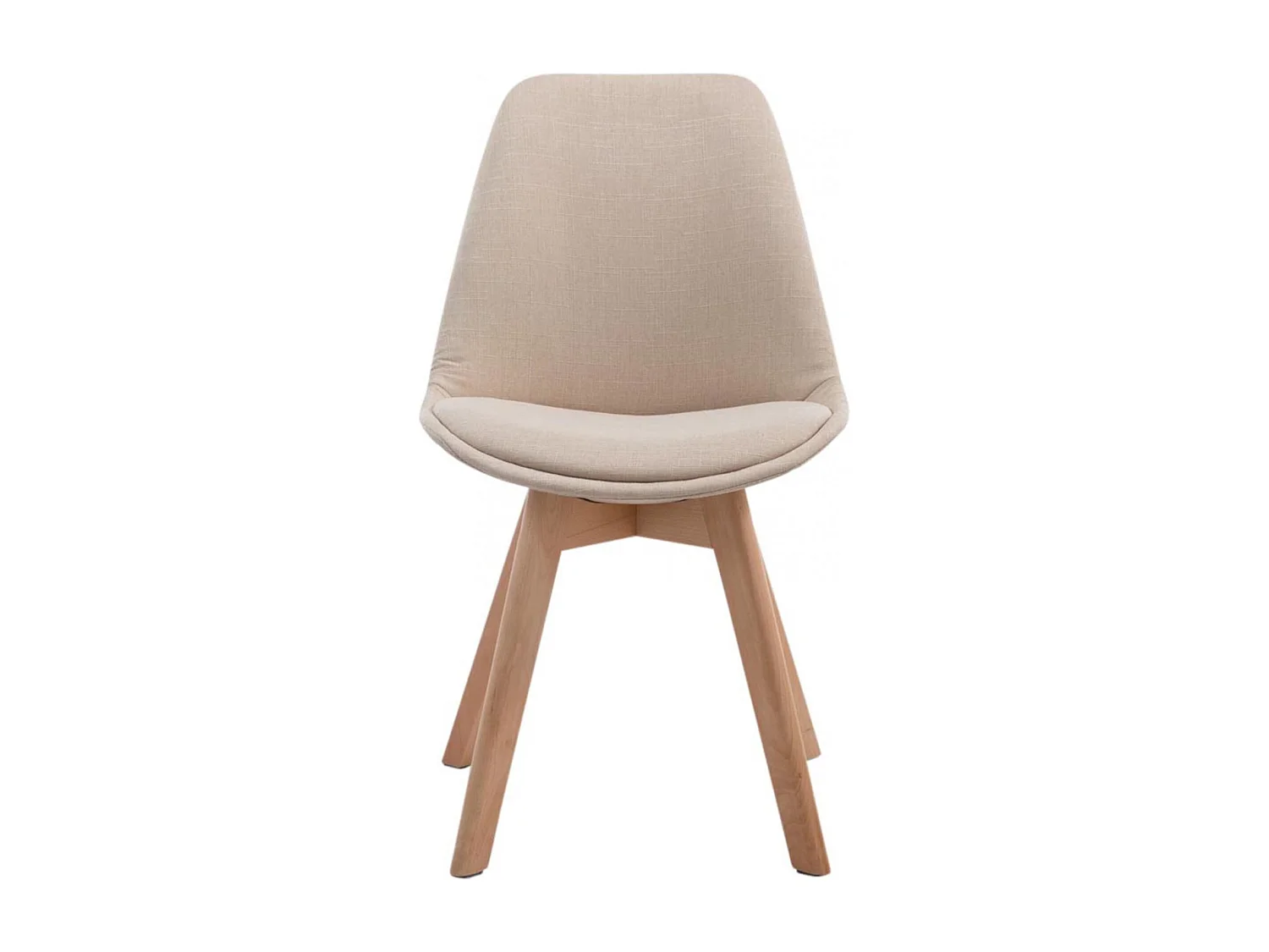 Lot de 4  chaise salle à manger - Tissu & Nature - Crème - Borneo V2