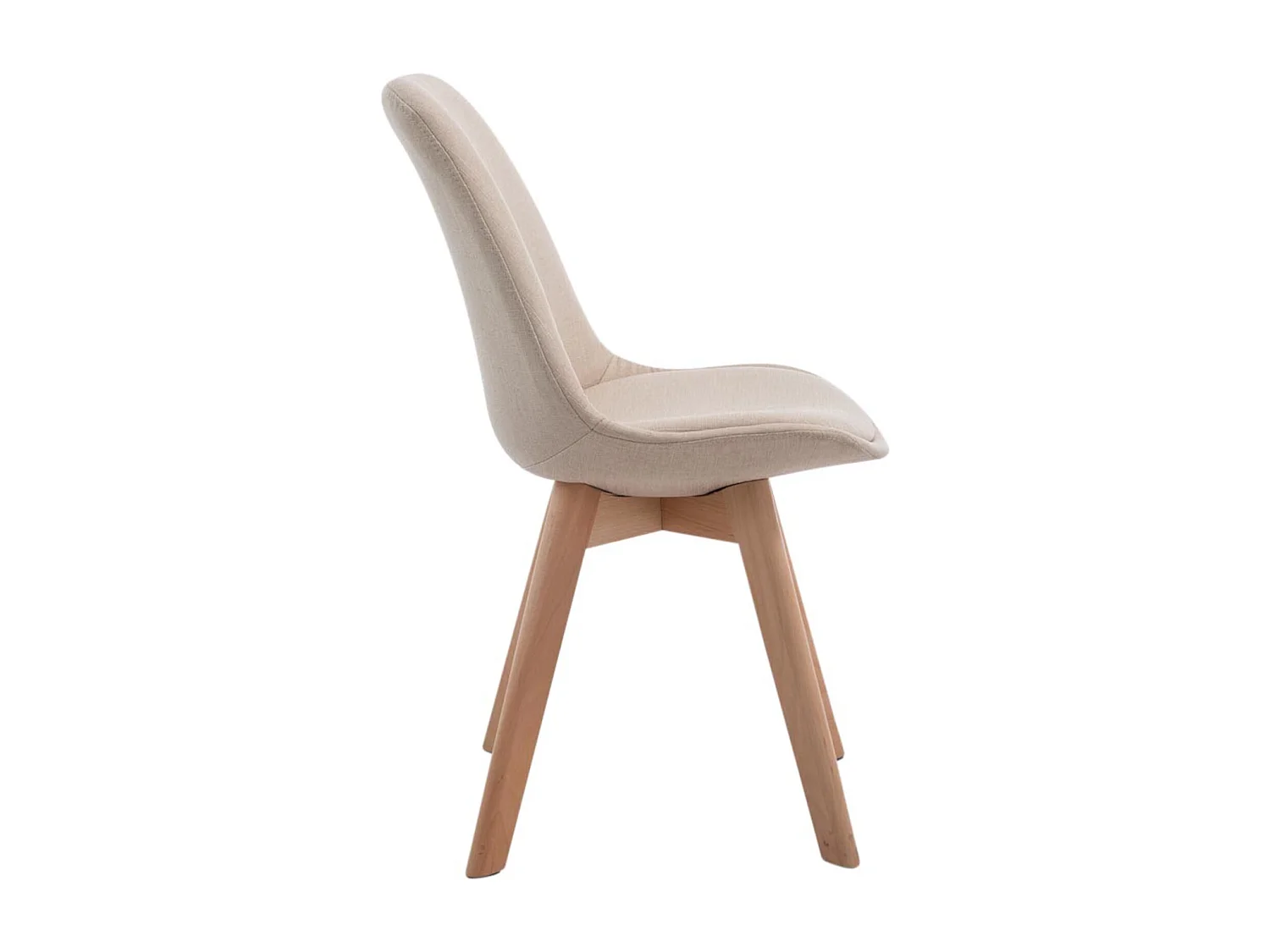 Lot de 4  chaise salle à manger - Tissu & Nature - Crème - Borneo V2