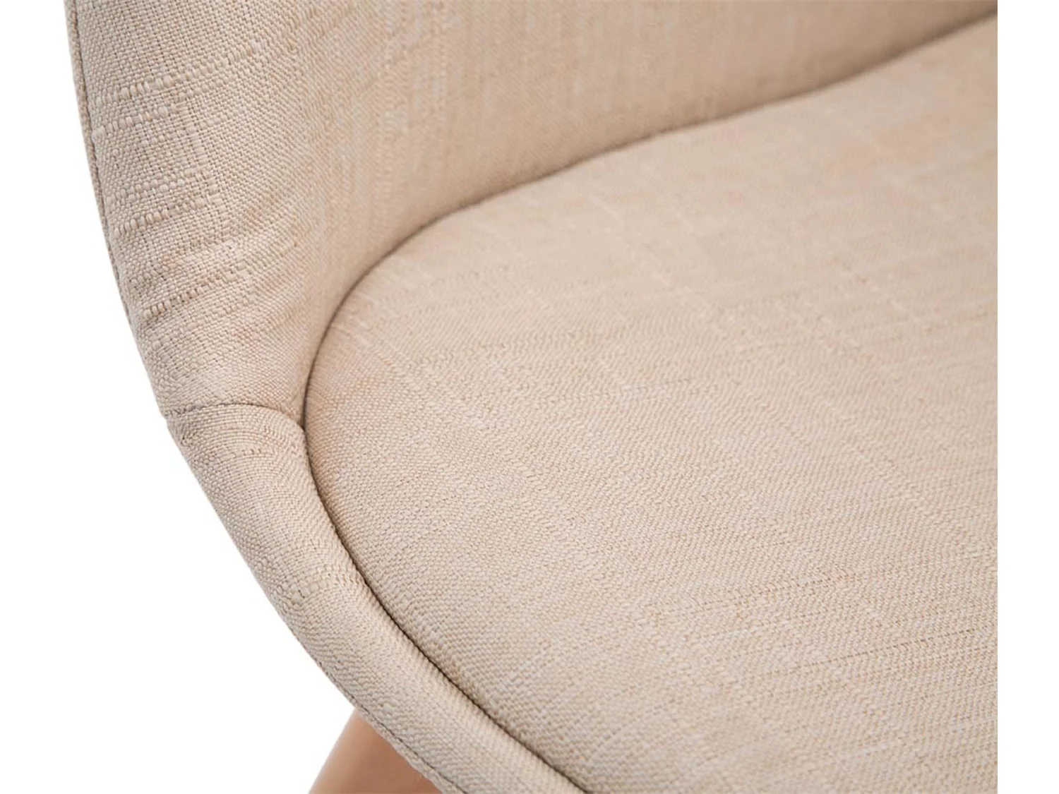 Lot de 4  chaise salle à manger - Tissu & Nature - Crème - Borneo V2