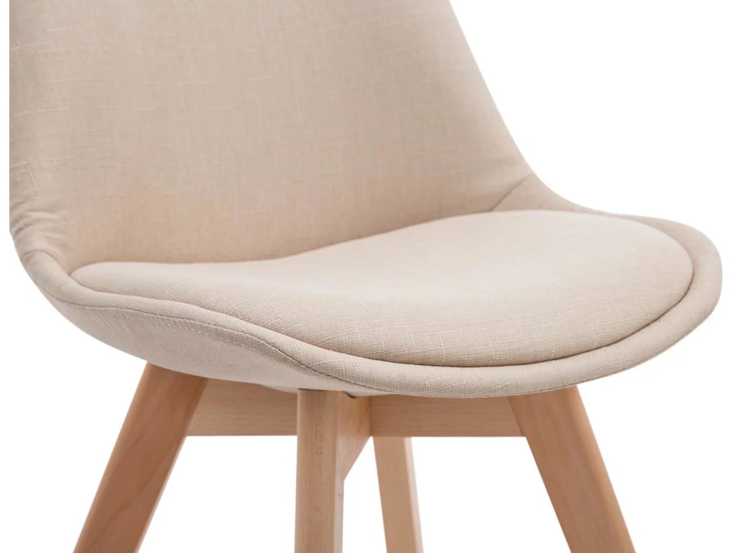 Lot de 4  chaise salle à manger - Tissu & Nature - Crème - Borneo V2