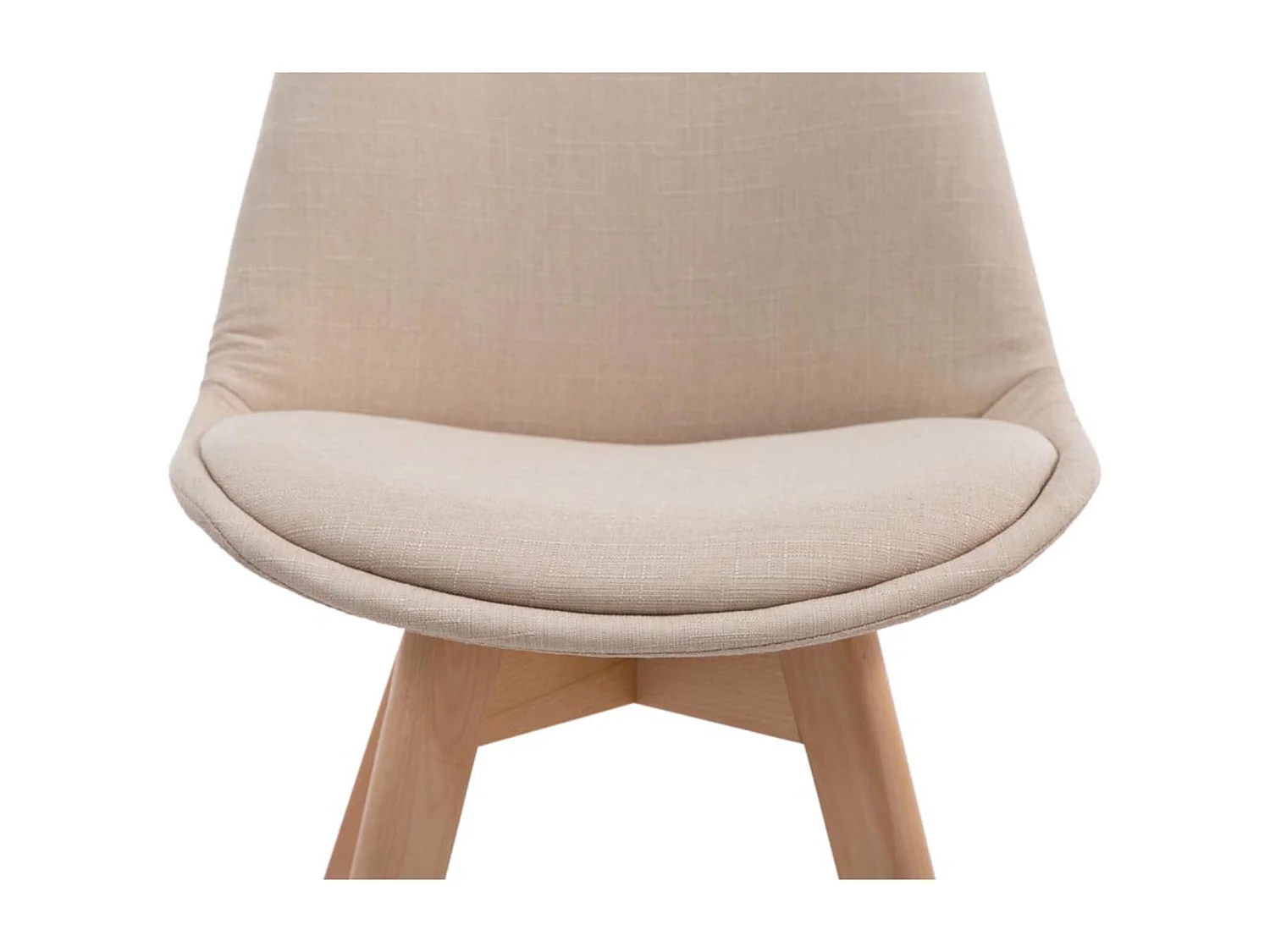 Lot de 4  chaise salle à manger - Tissu & Nature - Crème - Borneo V2