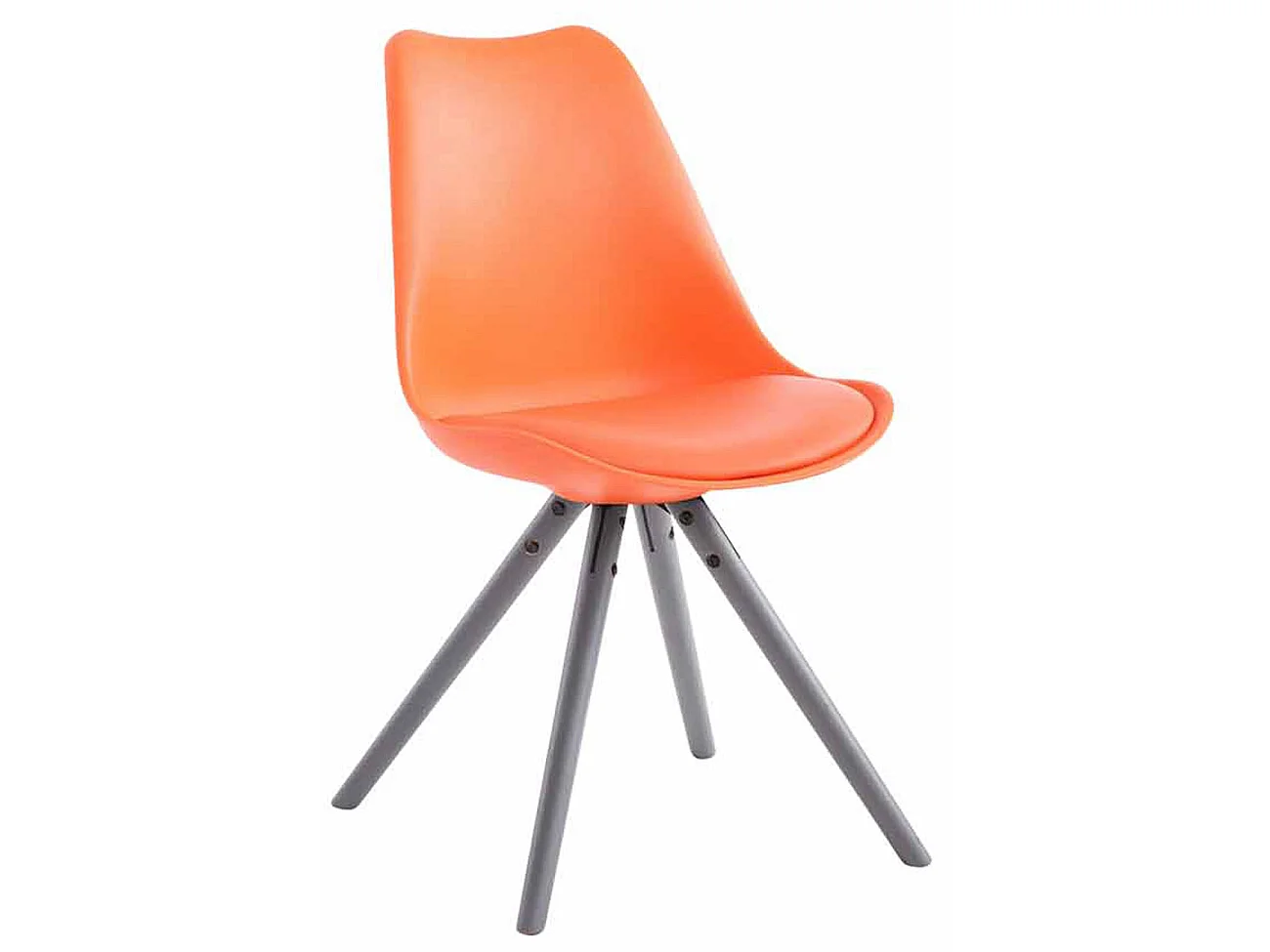 chaise salle à manger - Similicuir & Bois - Orange - Toulouse