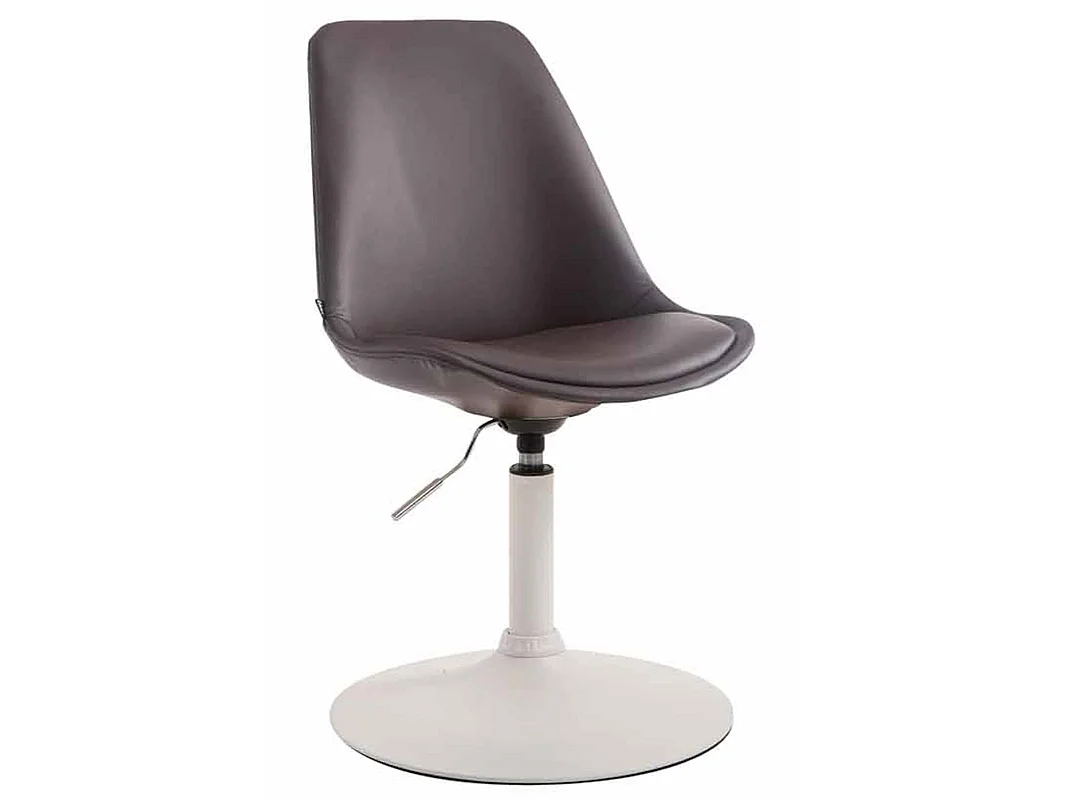 Lot de 4  chaise salle à manger - Similicuir & Blanc - Marron - Maverick