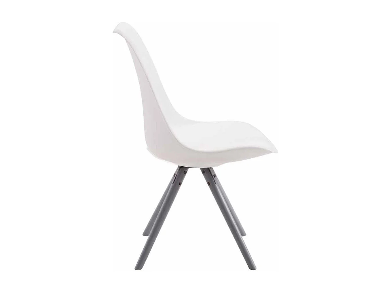 chaise salle à manger - Similicuir & Gris - Blanc - Toulouse