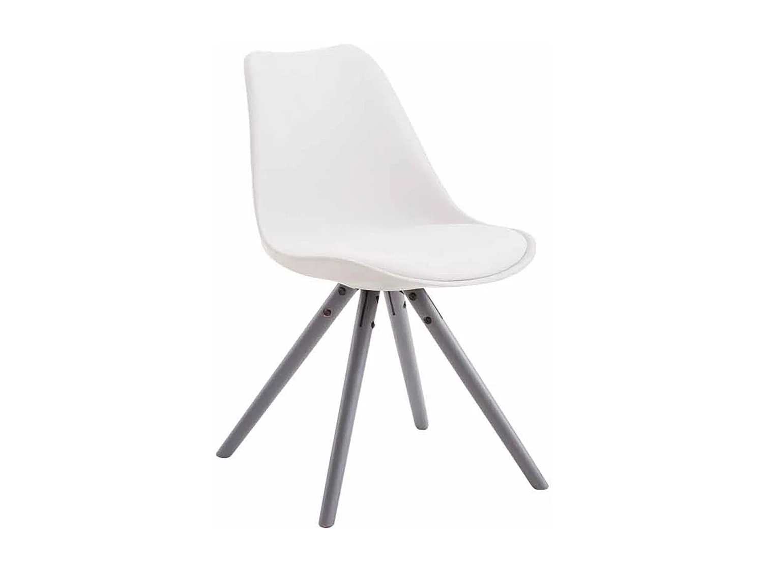 chaise salle à manger - Similicuir & Gris - Blanc - Toulouse