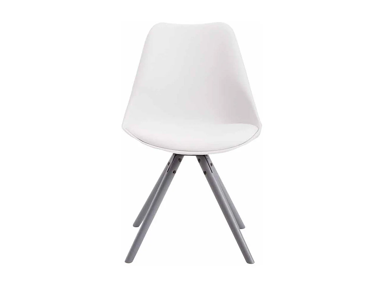 chaise salle à manger - Similicuir & Gris - Blanc - Toulouse