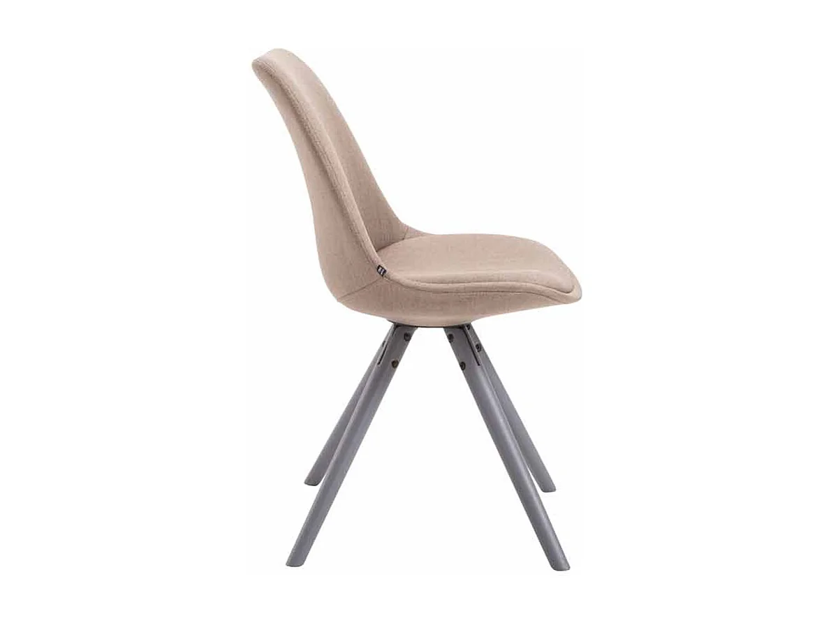 chaise salle à manger - Tissu & Gris - Taupe - Toulouse