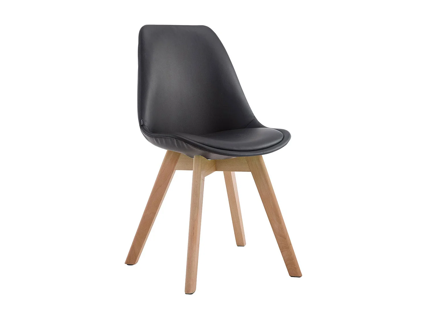 Eetkamerstoelen - Kunstleer & natura - zwart - Manado