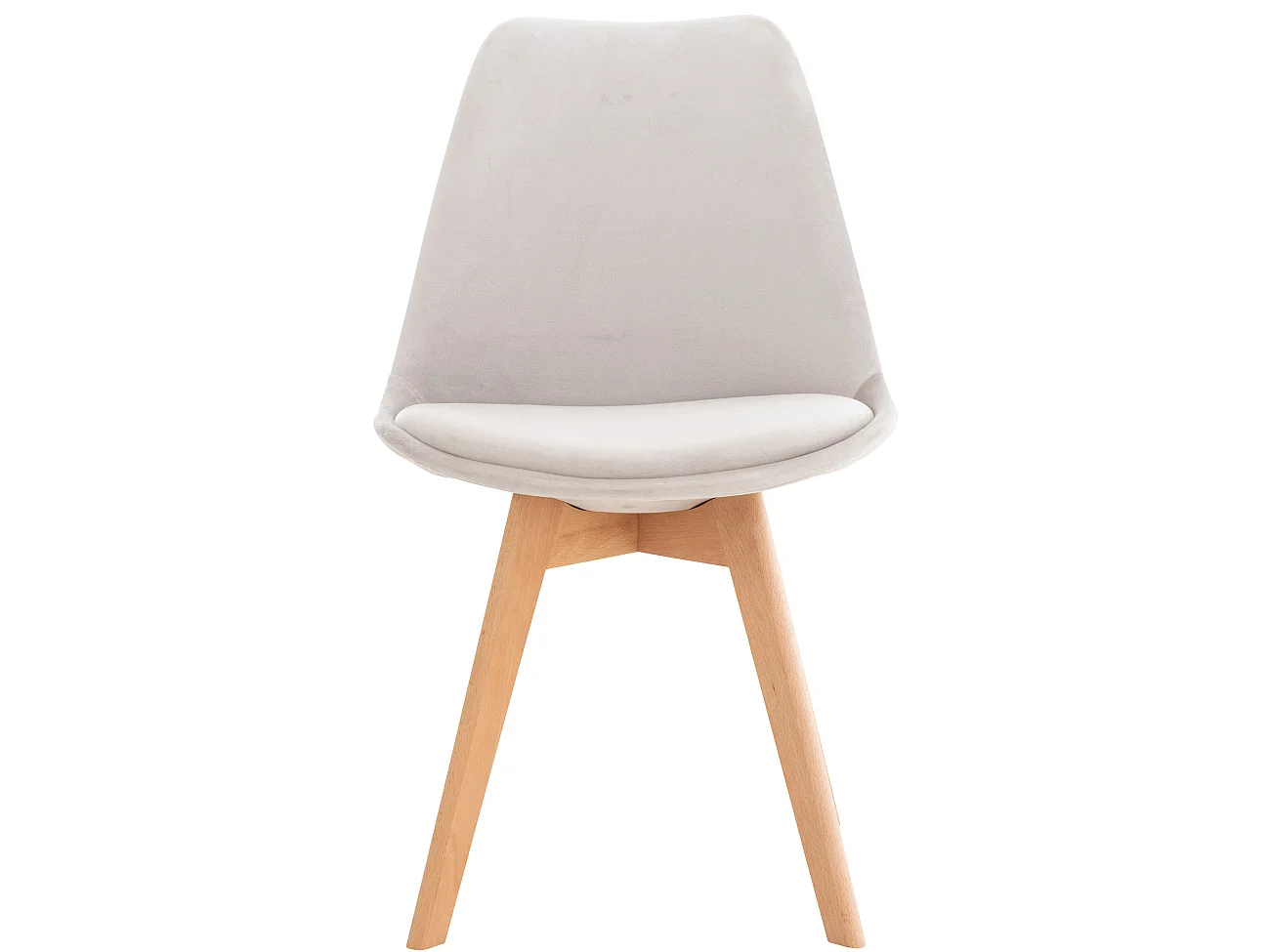 Set van 4  Eetkamerstoelen - Fluweel - licht grijs - Linares