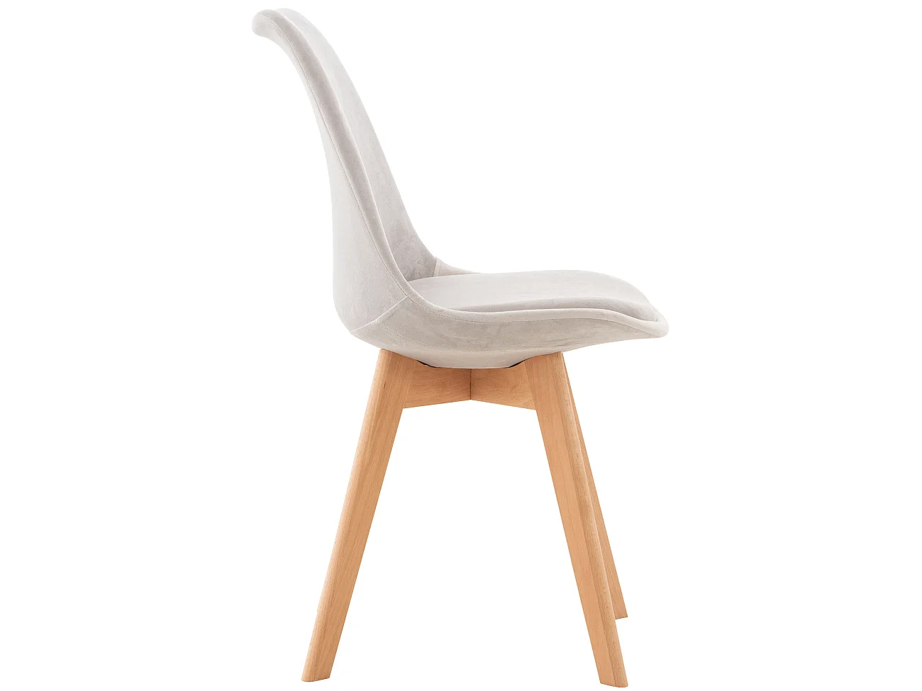 Set van 4  Eetkamerstoelen - Fluweel - licht grijs - Linares