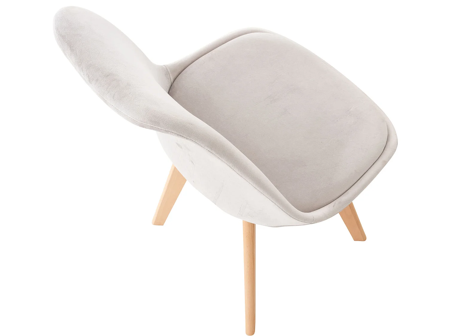 Set van 4  Eetkamerstoelen - Fluweel - licht grijs - Linares