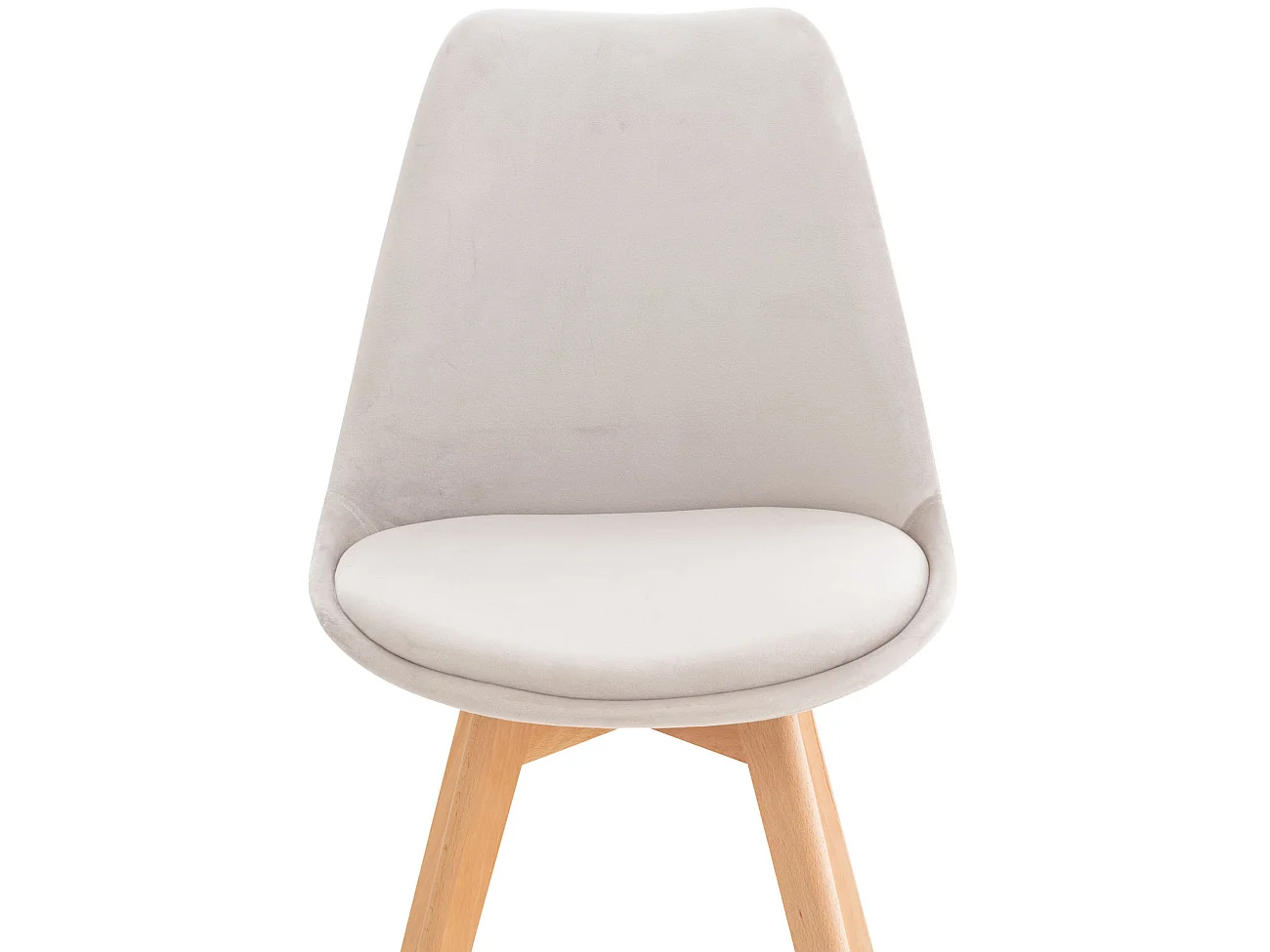 Set van 4  Eetkamerstoelen - Fluweel - licht grijs - Linares