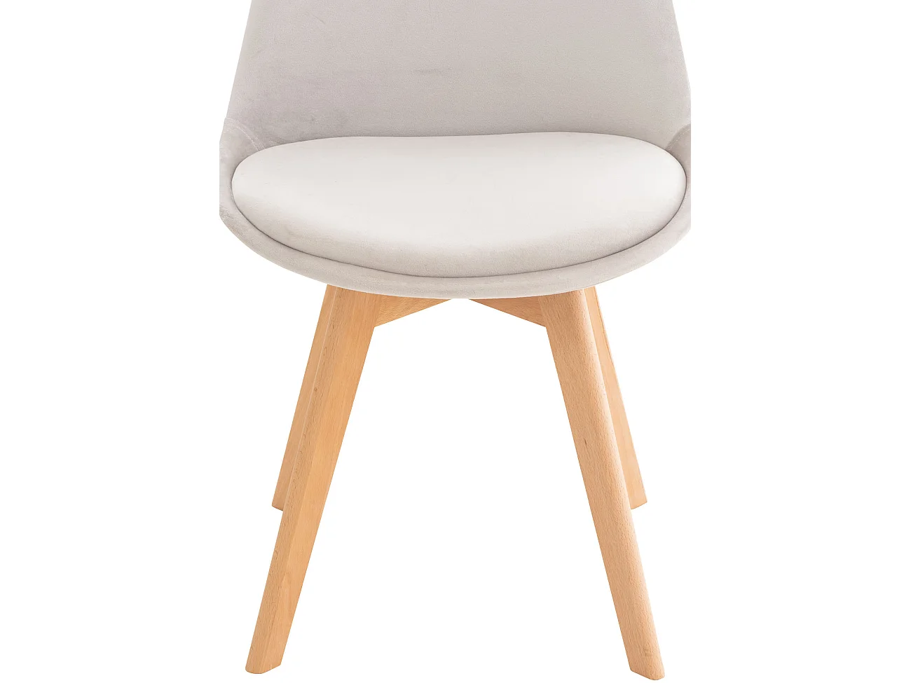 Set van 4  Eetkamerstoelen - Fluweel - licht grijs - Linares