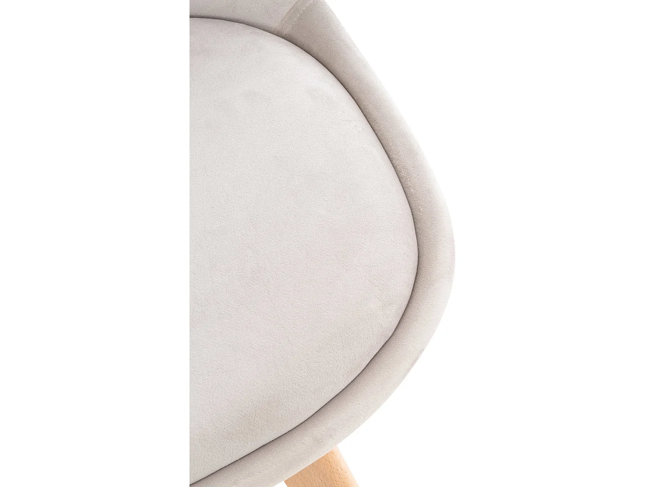 Set van 4  Eetkamerstoelen - Fluweel - licht grijs - Linares