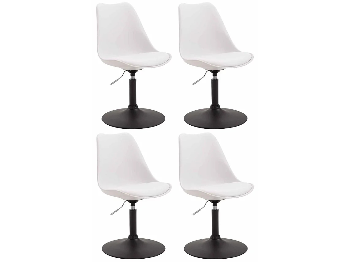 Lot de 4  chaise salle à manger - Plastique & Noir - Blanc - Maverick