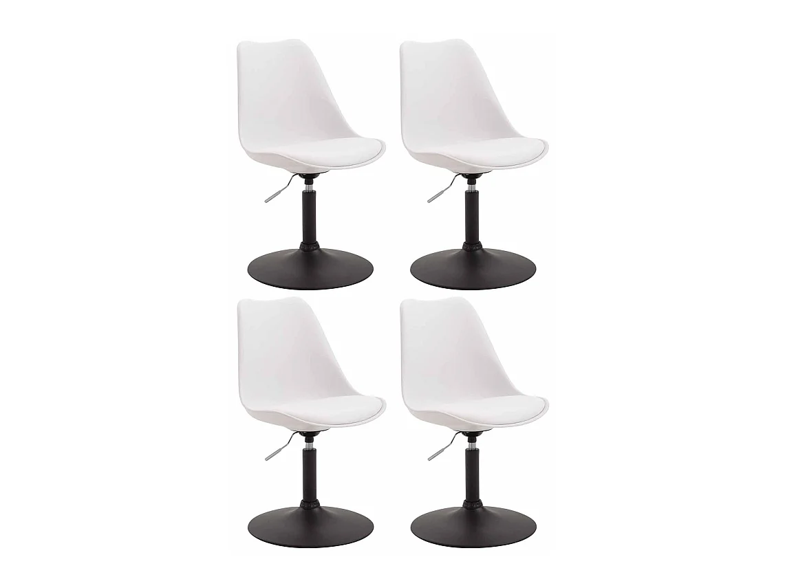 Lot de 4  chaise salle à manger - Plastique & Noir - Blanc - Maverick