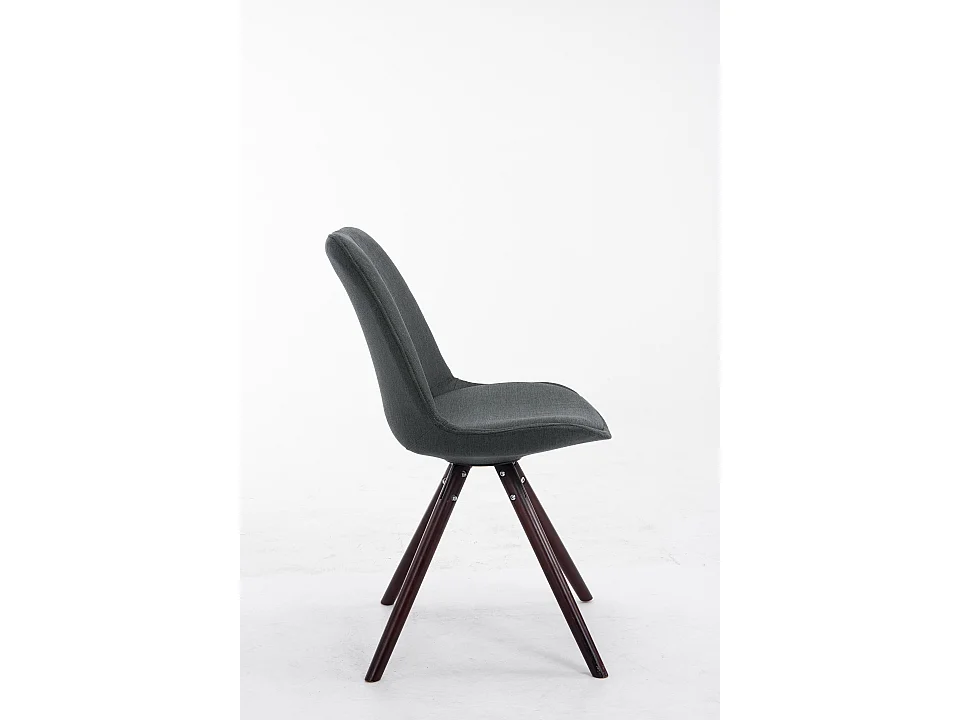 chaise salle à manger - Tissu & Cappuccino - Gris foncé - Toulouse