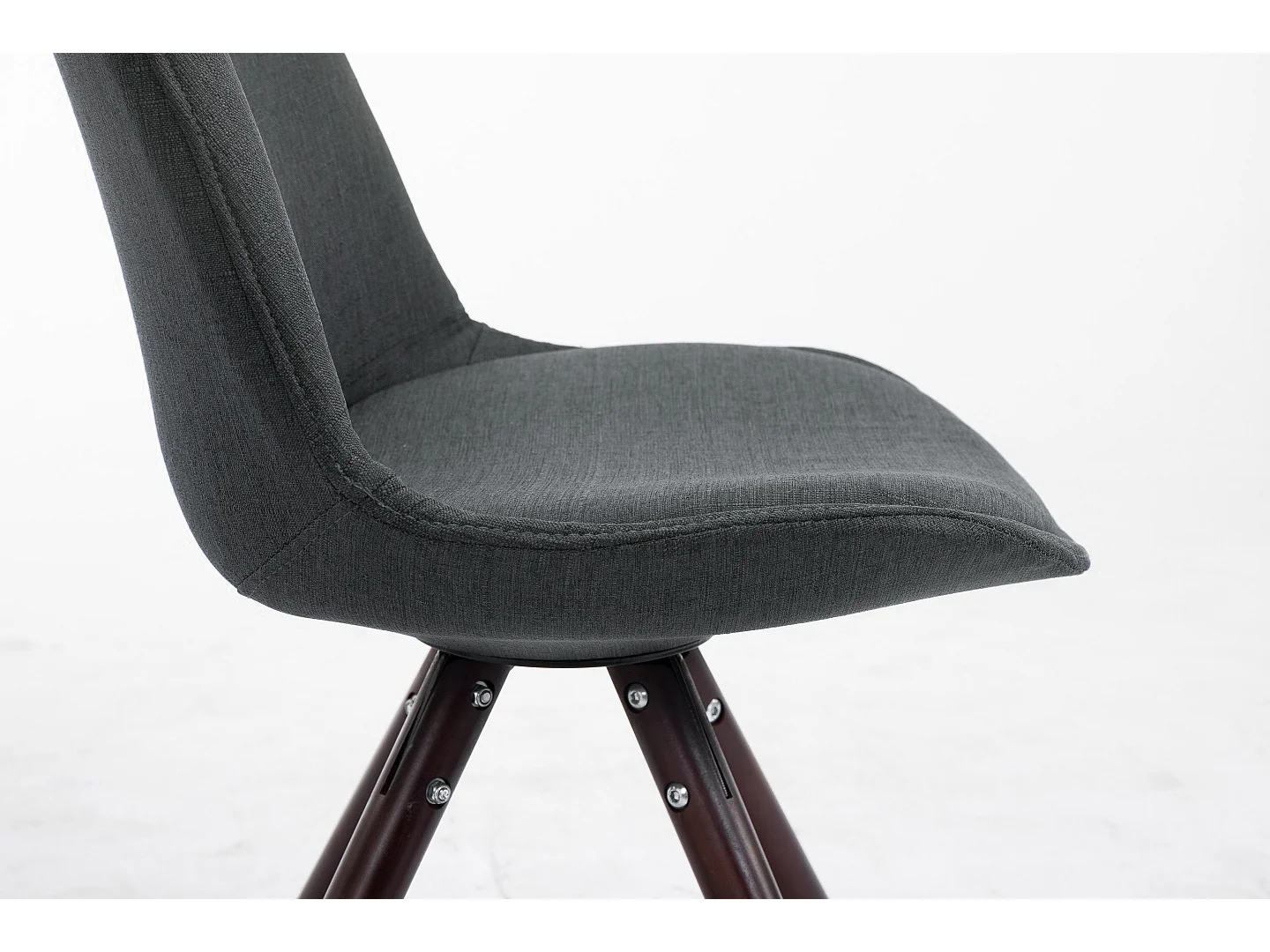 chaise salle à manger - Tissu & Cappuccino - Gris foncé - Toulouse