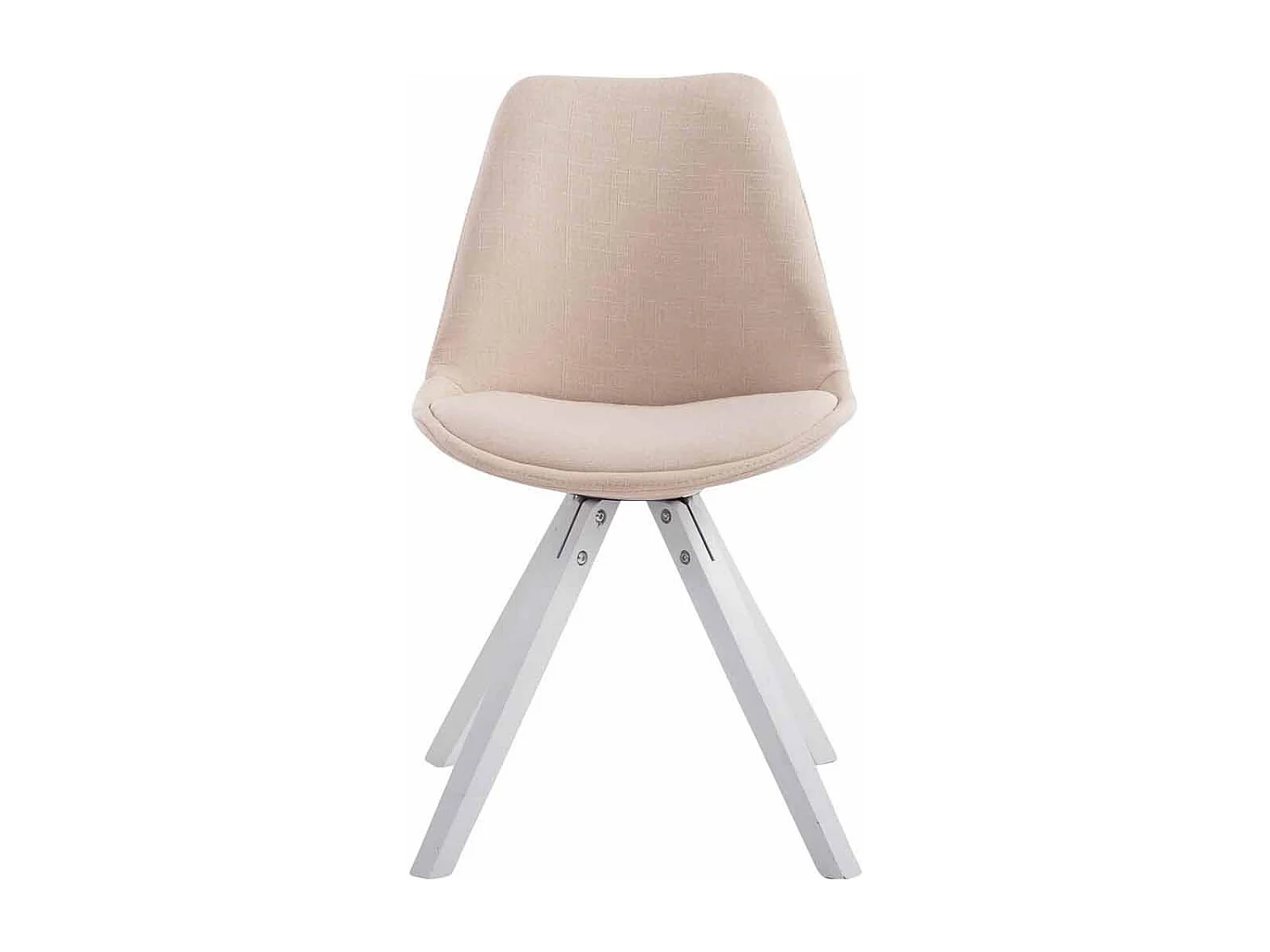 chaise salle à manger - Tissu & Blanc - Crème - Toulouse