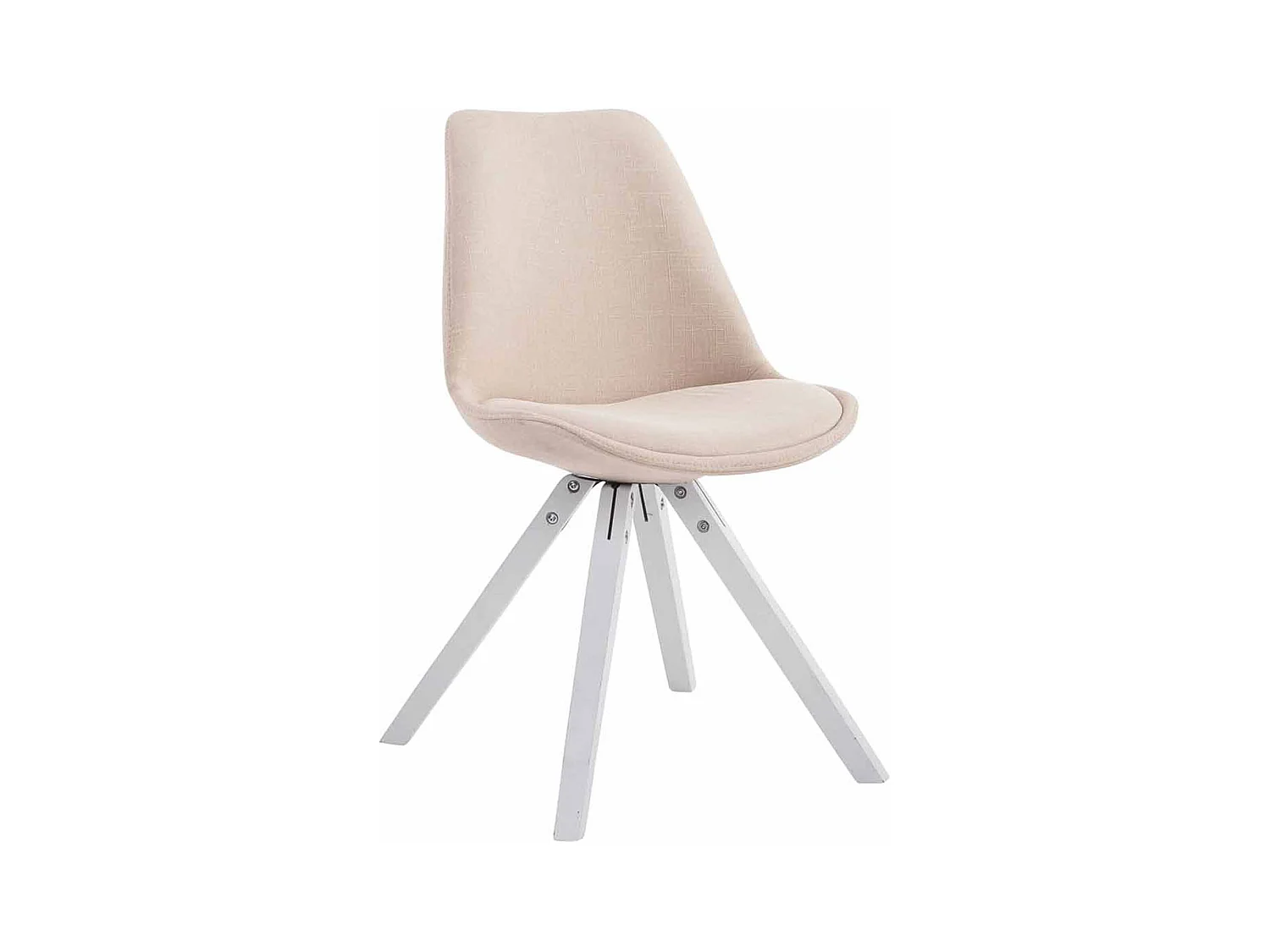 chaise salle à manger - Tissu & Blanc - Crème - Toulouse
