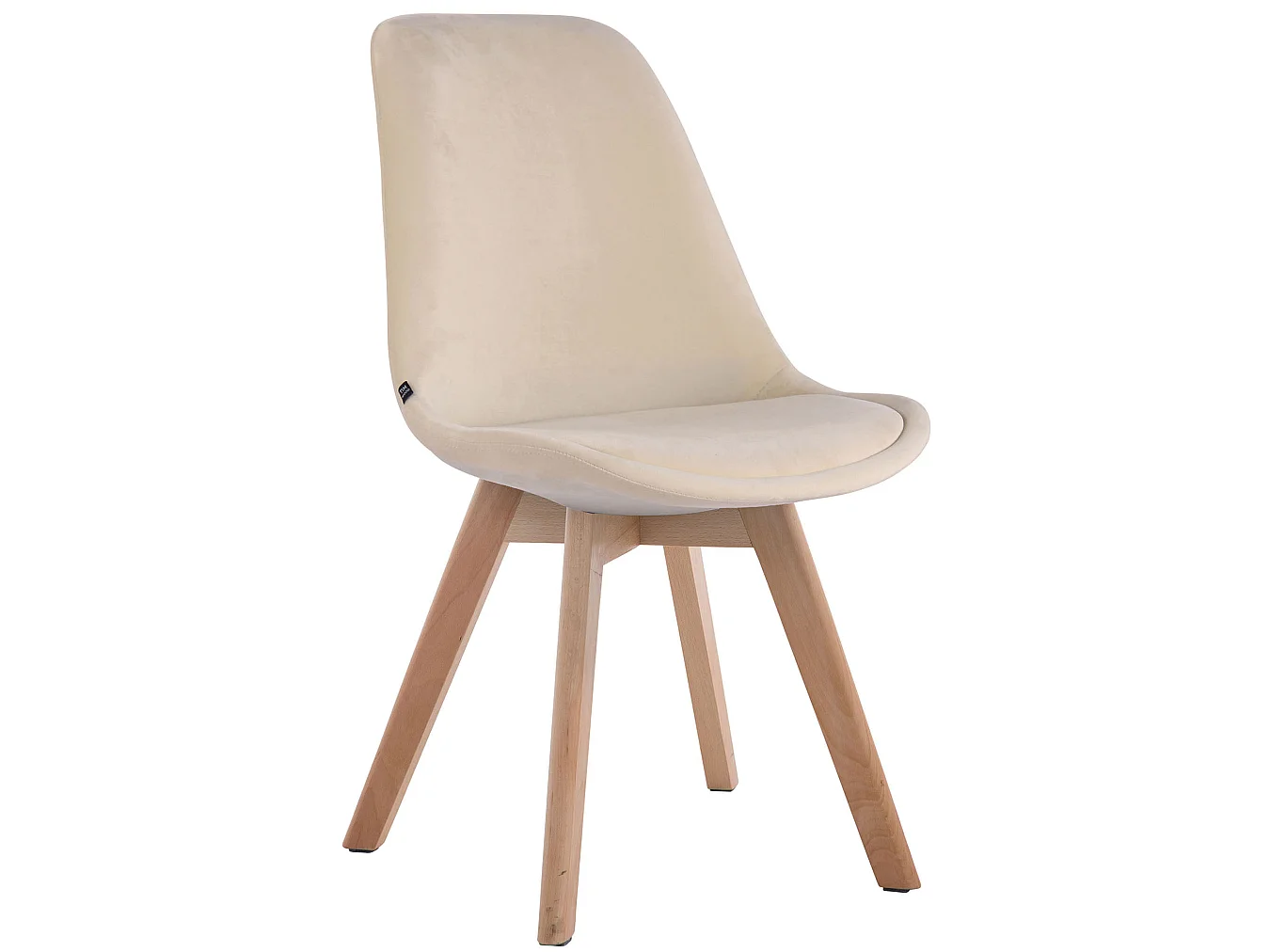 Lot de 4  chaise salle à manger - Velours & Nature - Crème - Borneo V2