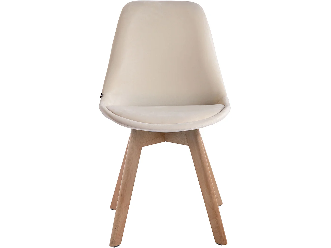 Lot de 4  chaise salle à manger - Velours & Nature - Crème - Borneo V2