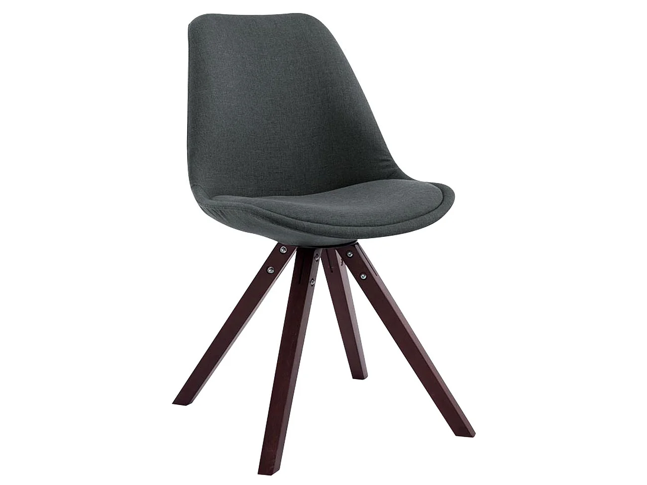 chaise salle à manger - Tissu & Bois - Gris foncé - Toulouse