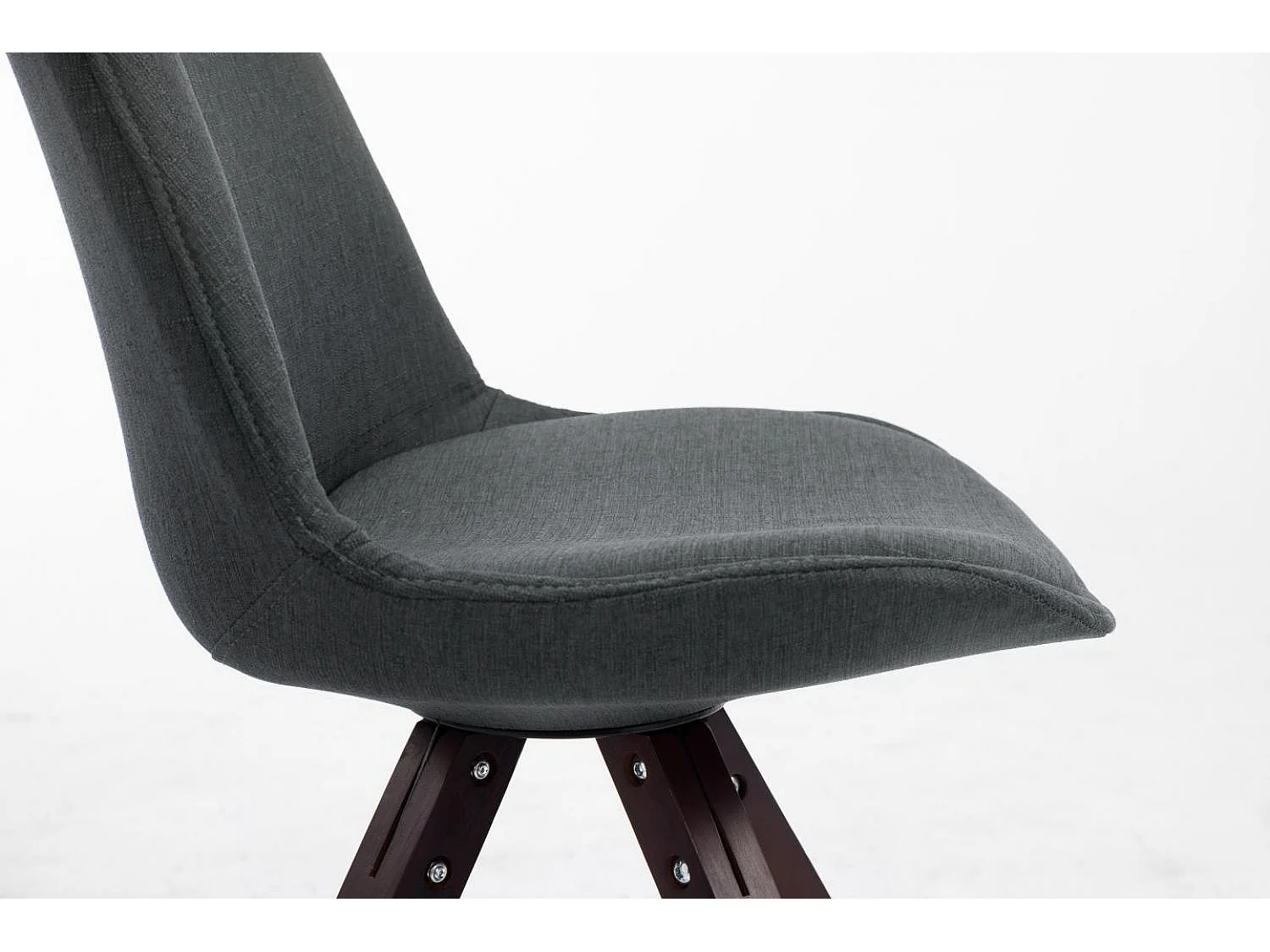 chaise salle à manger - Tissu & Bois - Gris foncé - Toulouse