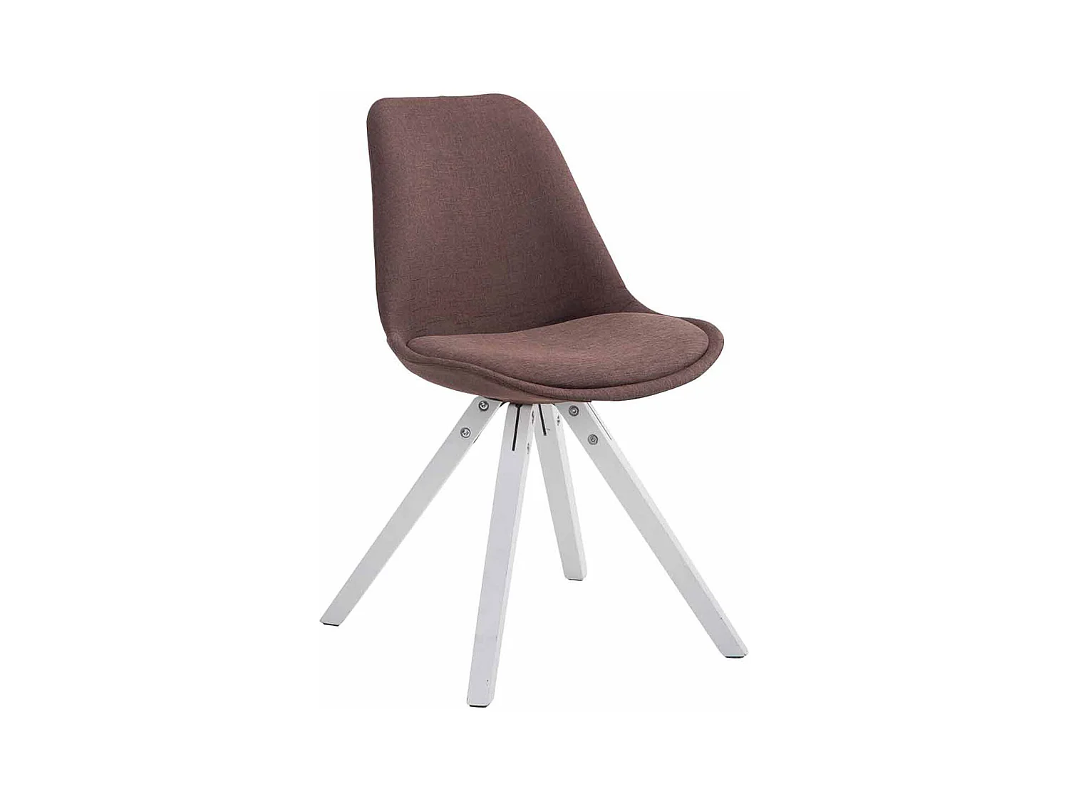 chaise salle à manger - Tissu & Blanc - Marron - Toulouse