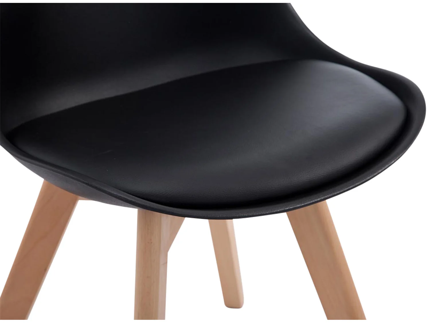 Lot de 4  chaise salle à manger - Similicuir & Nature - Noir - Borneo V2