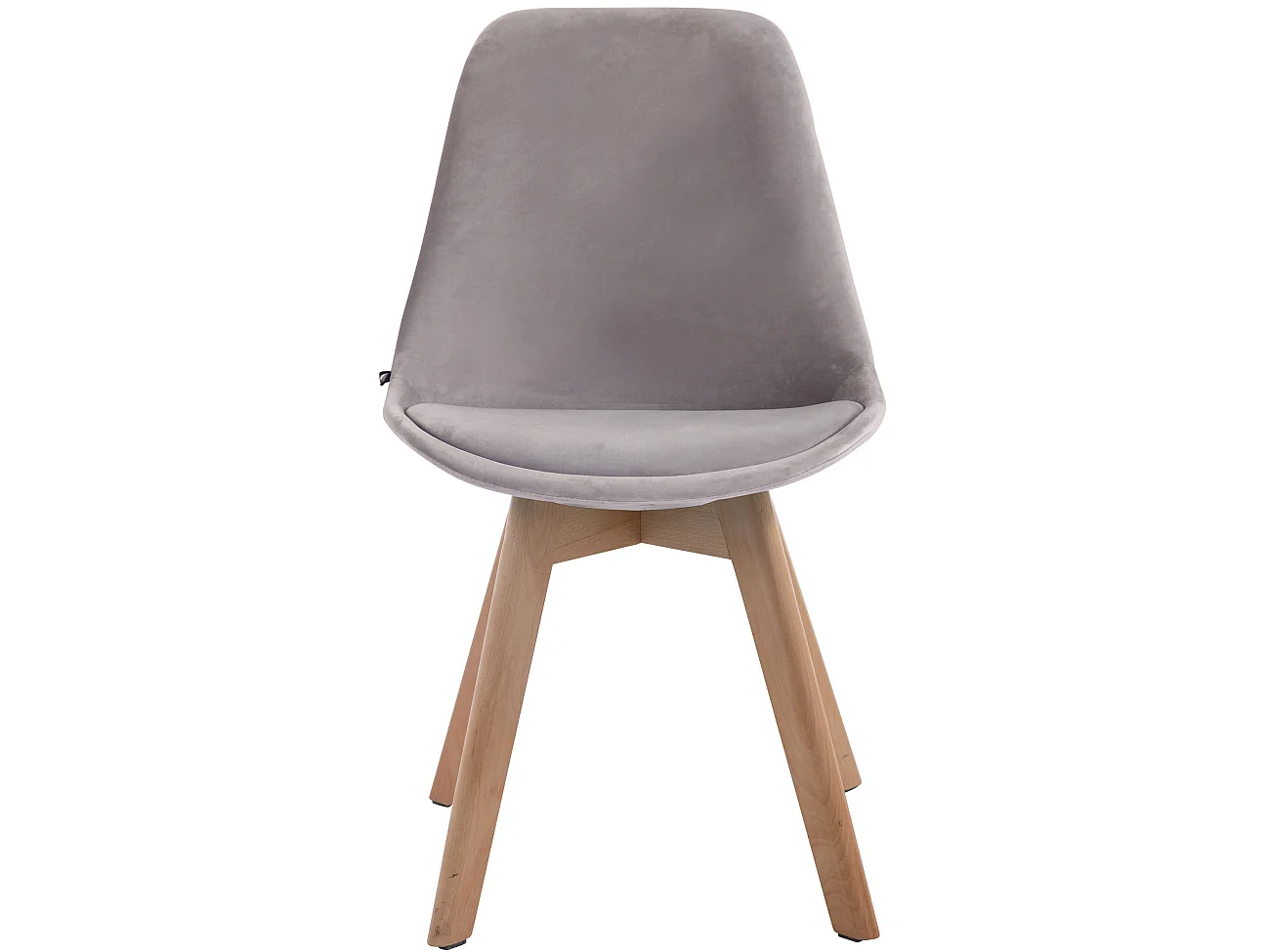 Eetkamerstoelen - Fluweel & natura - grijs - Borneo