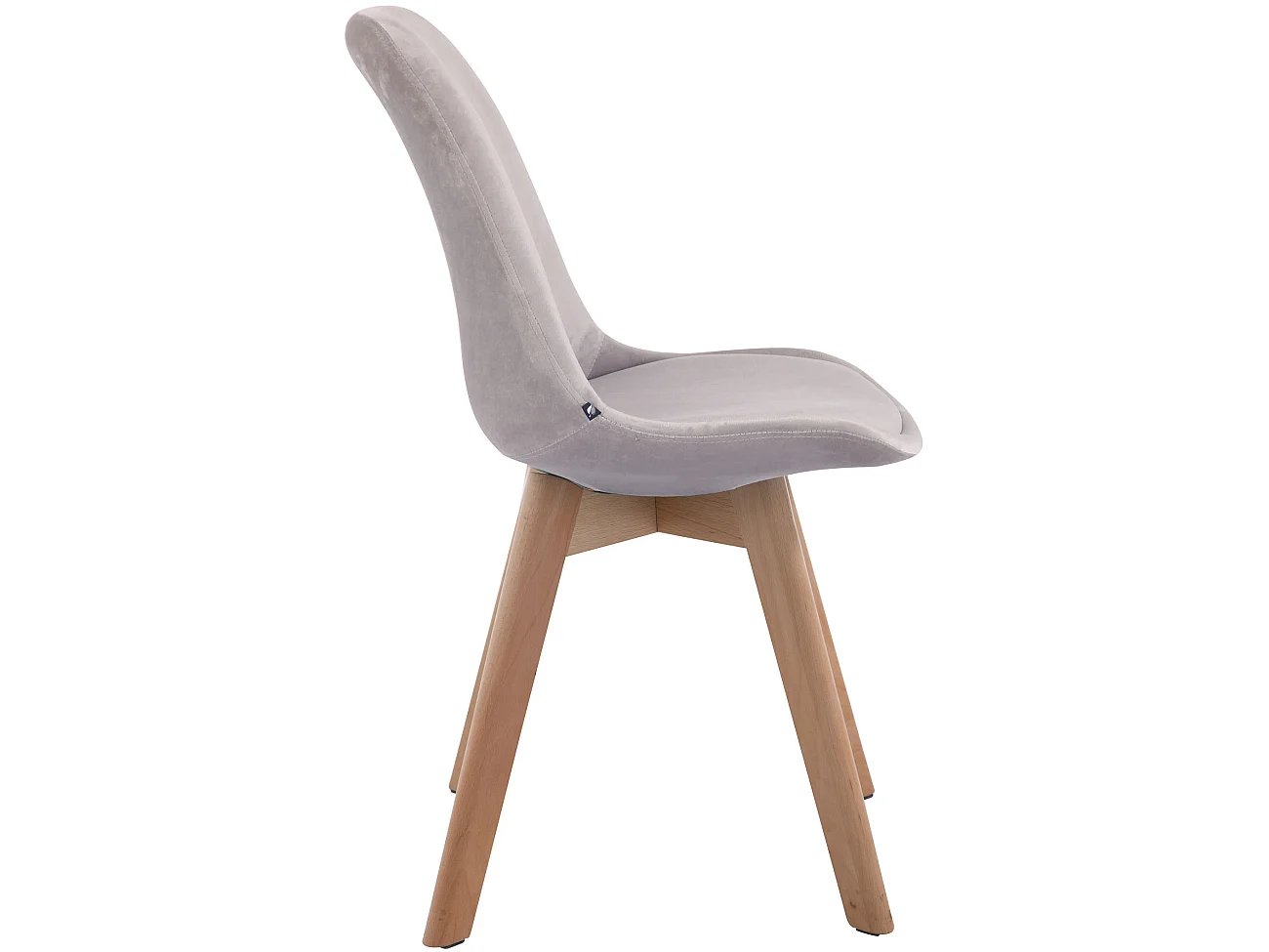 Eetkamerstoelen - Fluweel & natura - grijs - Borneo