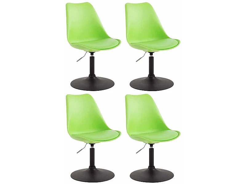 Lot de 4  chaise salle à manger - Plastique & Noir - Vert - Maverick