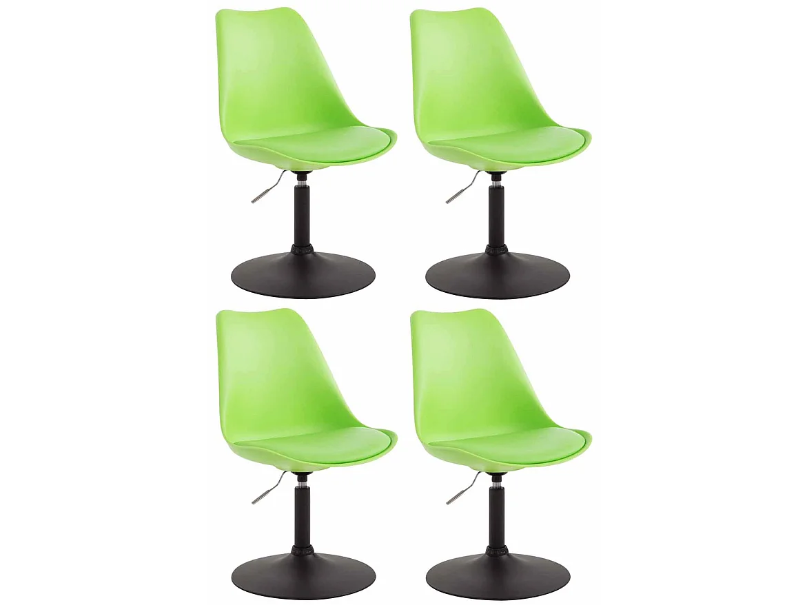 Lot de 4  chaise salle à manger - Plastique & Noir - Vert - Maverick