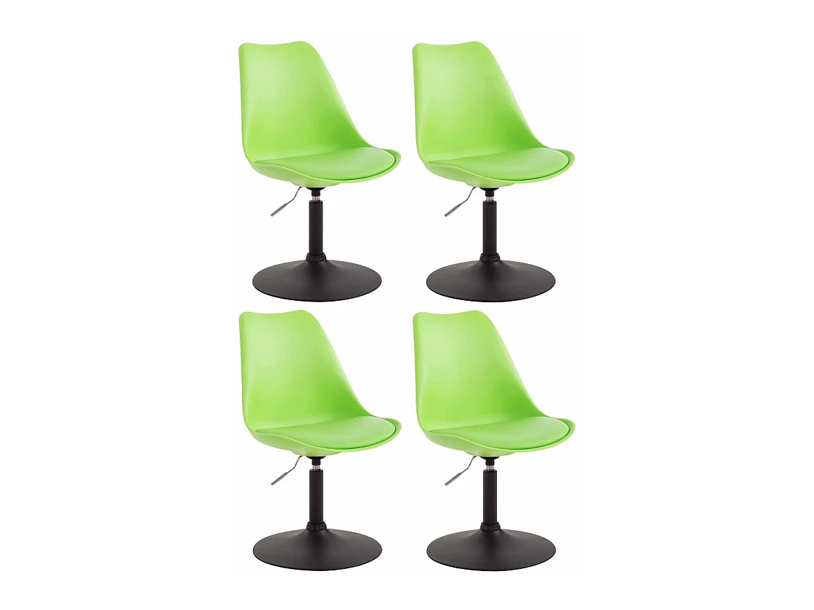 Lot de 4  chaise salle à manger - Plastique & Noir - Vert - Maverick