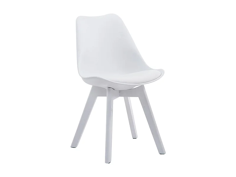 chaise salle à manger - Similicuir & Blanc - Blanc - Borneo V2