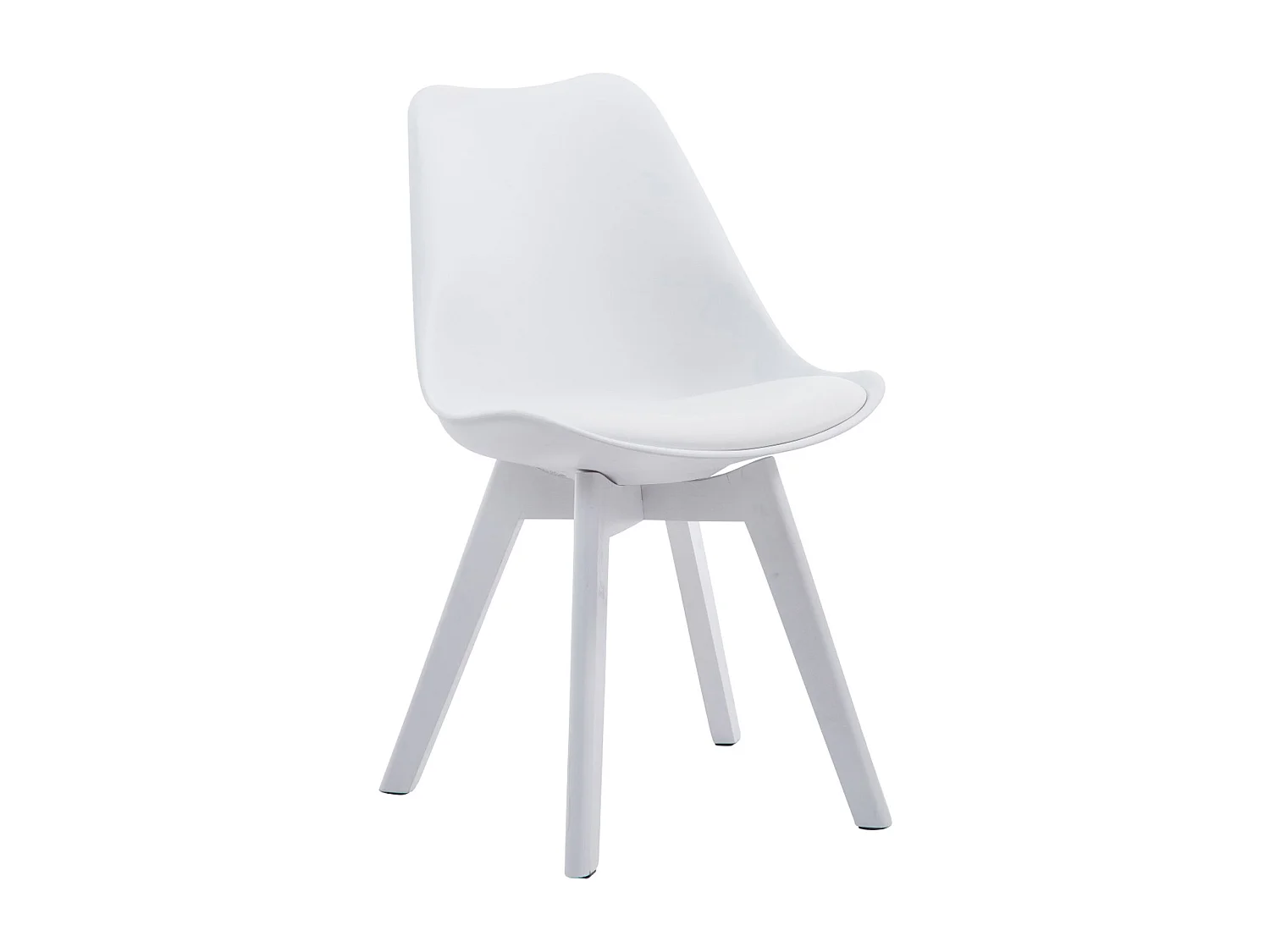 chaise salle à manger - Similicuir & Blanc - Blanc - Borneo V2