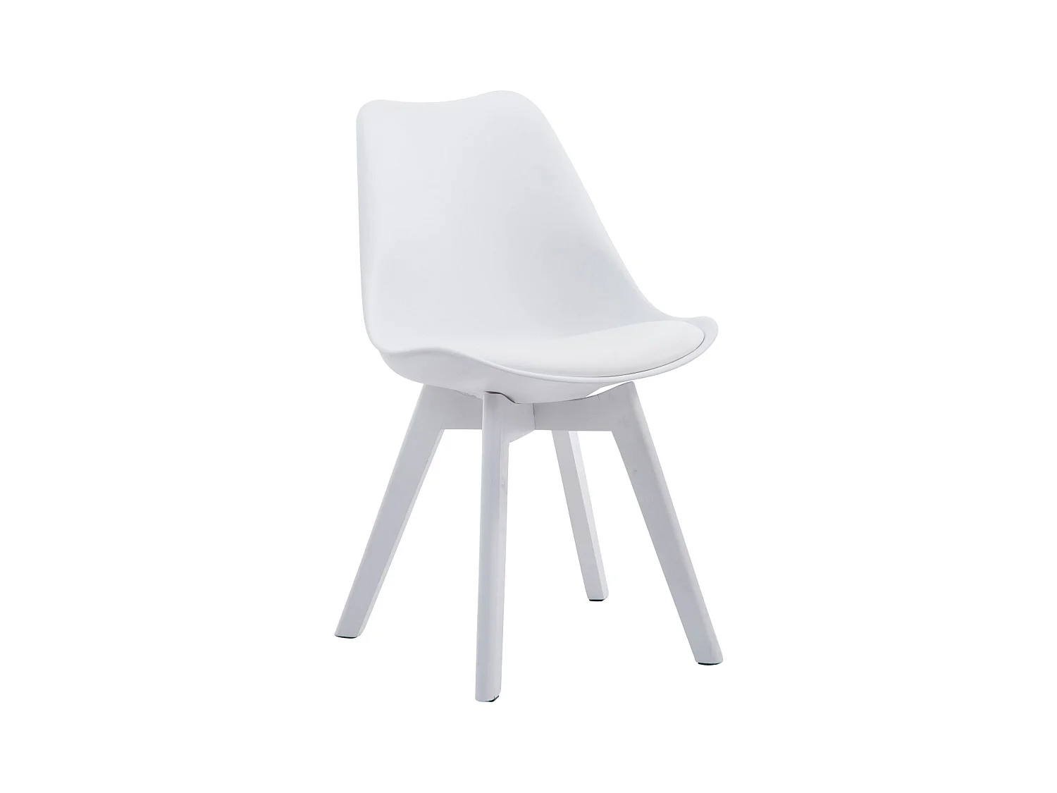 chaise salle à manger - Similicuir & Blanc - Blanc - Borneo V2