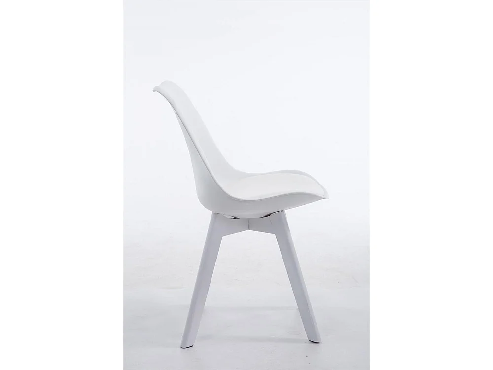 Eetkamerstoelen - Kunstleer & wit - wit - Borneo V2